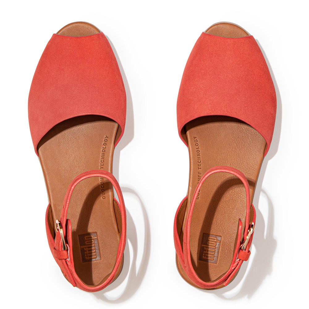 Fitflop Womens Sandals - Cova Suede Peep-toe - Pink - 419-HPQZAT